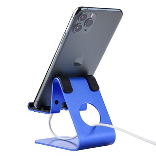 Jokitech 桌上型鋁合金手機支架 平板支架 家用 辦公用 追劇 看影片 玩遊戲 自拍 直播 多角度視覺調整 藍色