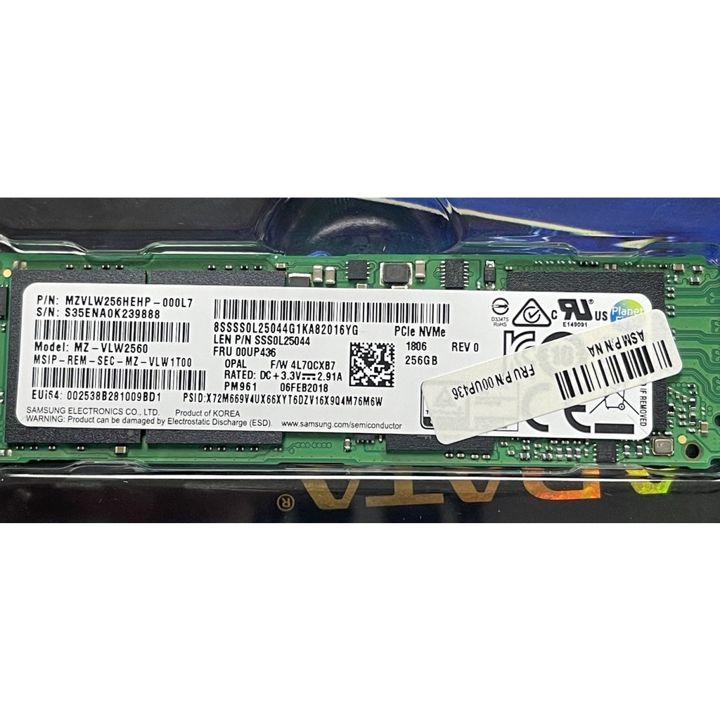 三星MZFLV256HCHP 256G M.2 NVMe SSD+ orico 外接盒 不拆賣