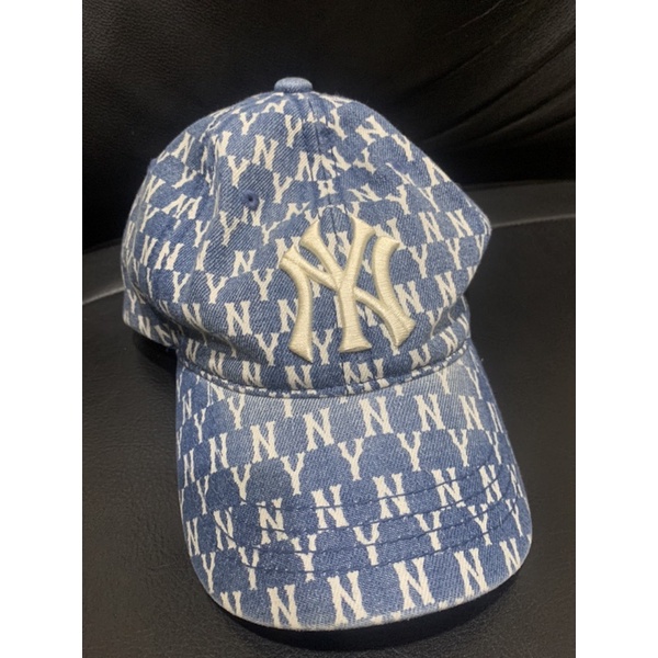 MLB 老花牛仔棒球帽 丹寧Monogram 泫雅 紐約洋基隊 二手 帽子