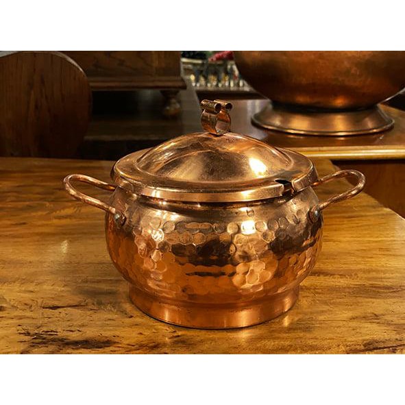 #19世紀  法國手工鎚目紅銅內塗錫果醬鍋 #523149