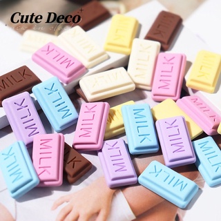 【可愛裝飾】模擬牛奶糖巧克力塊(6色)牛奶藍/牛奶咖啡色魅力鈕扣Crocs/可愛Jibbitz Croc鞋diy/魅力樹