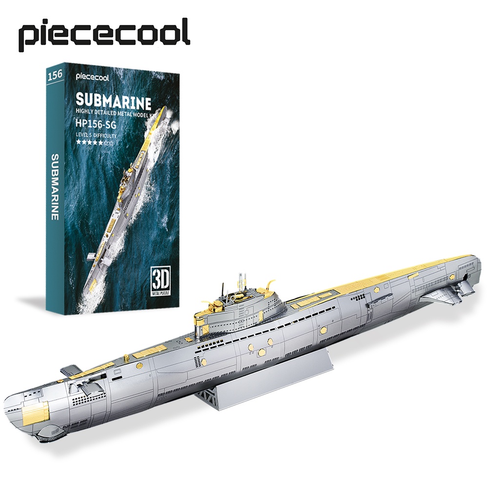 Piececool 拼酷 3D 金屬拼圖, 潛水艇 金屬組裝模型 玩具禮物