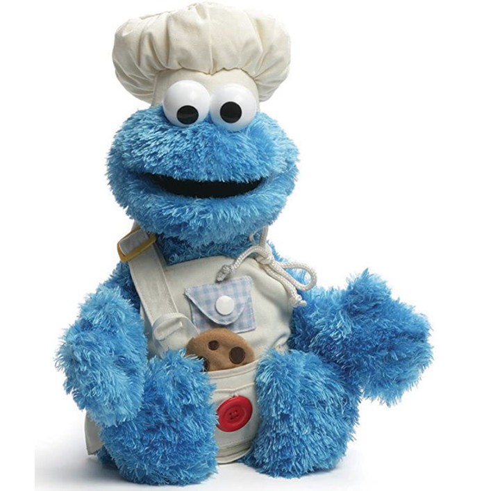 HappyHour:預購* 美國購回 芝麻街 餅乾怪獸 Cookie Monster 安撫玩偶 廚師烘焙 穿衣練習
