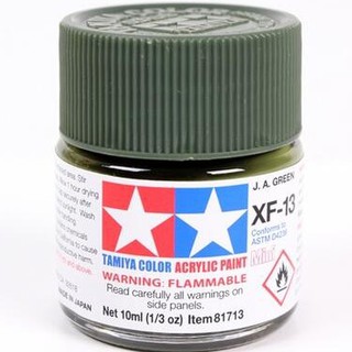 TAMIYA 田宮 81713 模型 耗材 水性漆 XF-13 消光 濃綠色 10ml 萬年東海