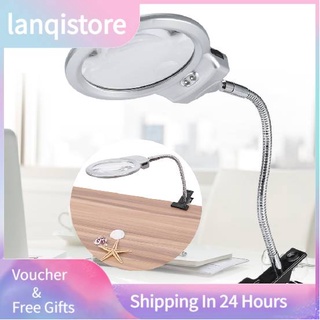Lanqistore 鏡頭桌面檯燈帶燈放大鏡放大鏡帶 LED 燈夾