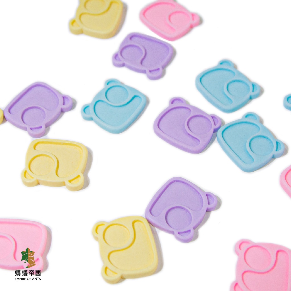 【螞蟻帝國】馬卡粉色 小熊餐盤食盆 四種粉嫩色 微縮模型 餵食用品 飼養用品