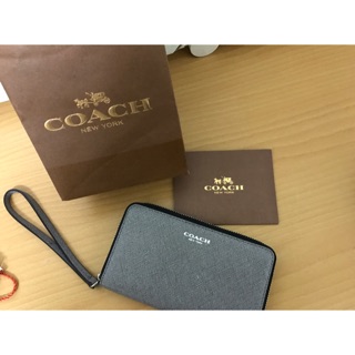 Coach 零錢包 手拿包 拉鏈零錢包 限量皮革款