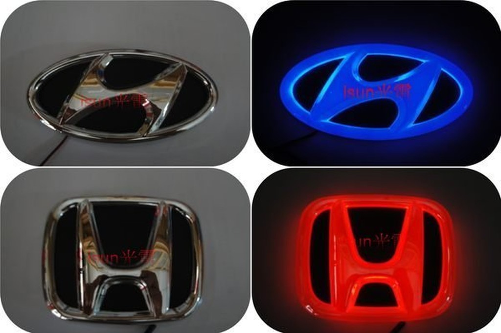 《全發光冷光車標》TOYOTA 三菱 福特 現代 NISSAN馬自達 HONDA 發光LOGO LED車標 FORTIS