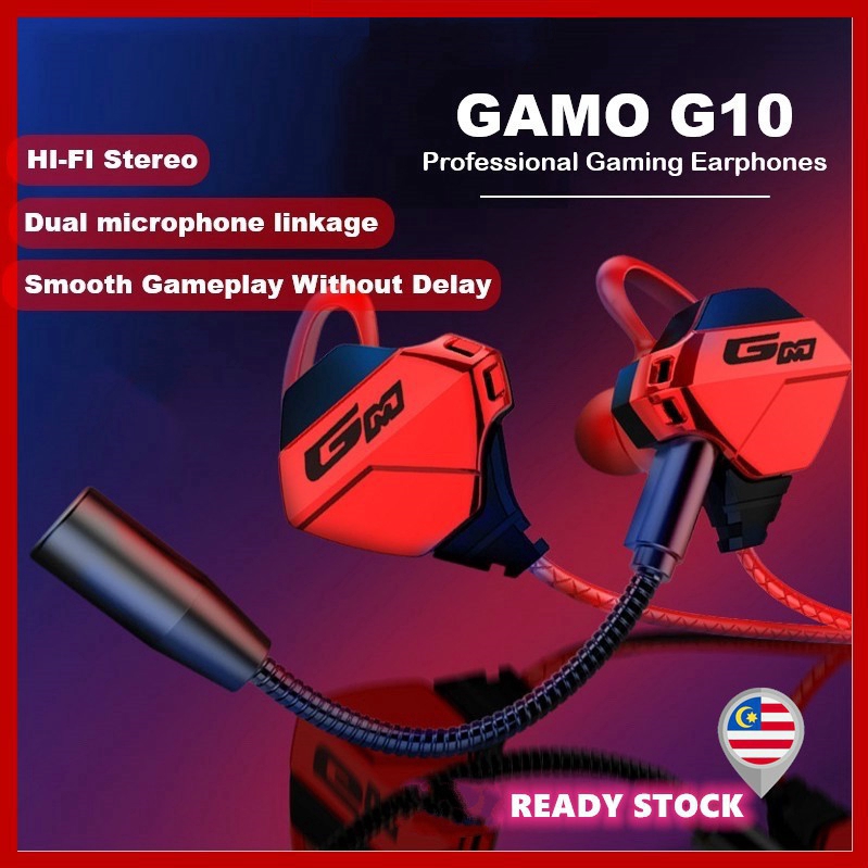 XIAOMI Gamo G10 遊戲耳機立體聲低音耳機運動 PUBG 耳塞式麥克風移動傳奇 CS Go PS4 適用於