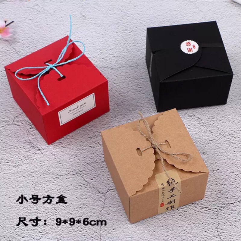 巧育 小方盒 方形牛皮紙烘焙包裝盒子小西點月餅盒牛軋糖餅乾蛋糕禮盒 婚禮小物包裝盒 牛皮紙烘焙包裝盒子DTY方形西點盒