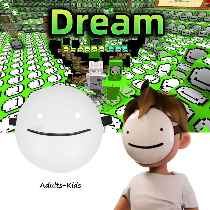 萬聖節 Minecraft Dream Smp 卡通角色扮演白色微笑面具假期