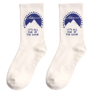 大唐襪業 D24雪山電影公司logo韓國潮牌中筒長襪子男女
