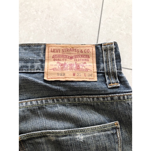 Levi’s 523 straight 男款復古刷白二手牛仔褲