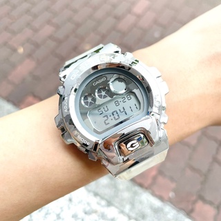 CASIO 卡西歐 G-SHOCK 冰酷迷彩 金屬錶圈 半透明錶帶 電子手錶 GM-6900SCM-1