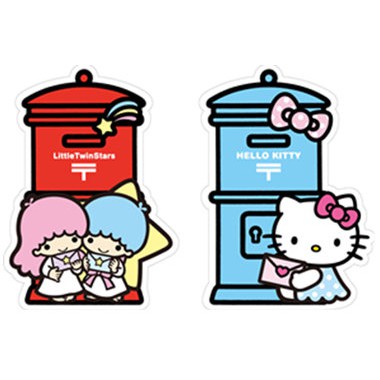 日本當地郵筒片 雙子星與Kitty