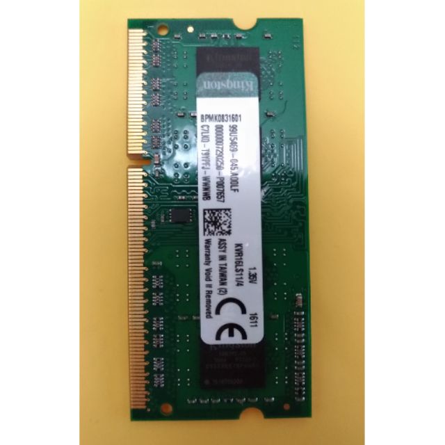金士頓 DDR3L-1600 4G 終身保固筆電用記憶體(1.35V 低電壓版)