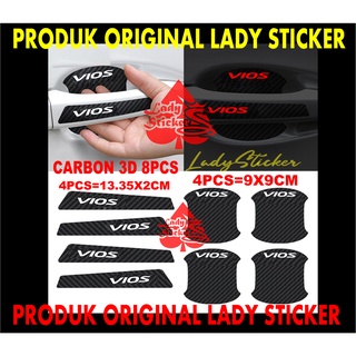 豐田威馳 VIOS 汽車把手碳貼紙 3D 碳纖維貼紙 TOYOTA VIOS CAMRY CORROLA CUSTOM