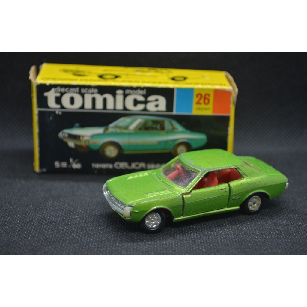 【T'Toyz】 Tomica No. 26 Toyota Celica 1600GT 1E 綠色 戰損 附膠盒 日本製