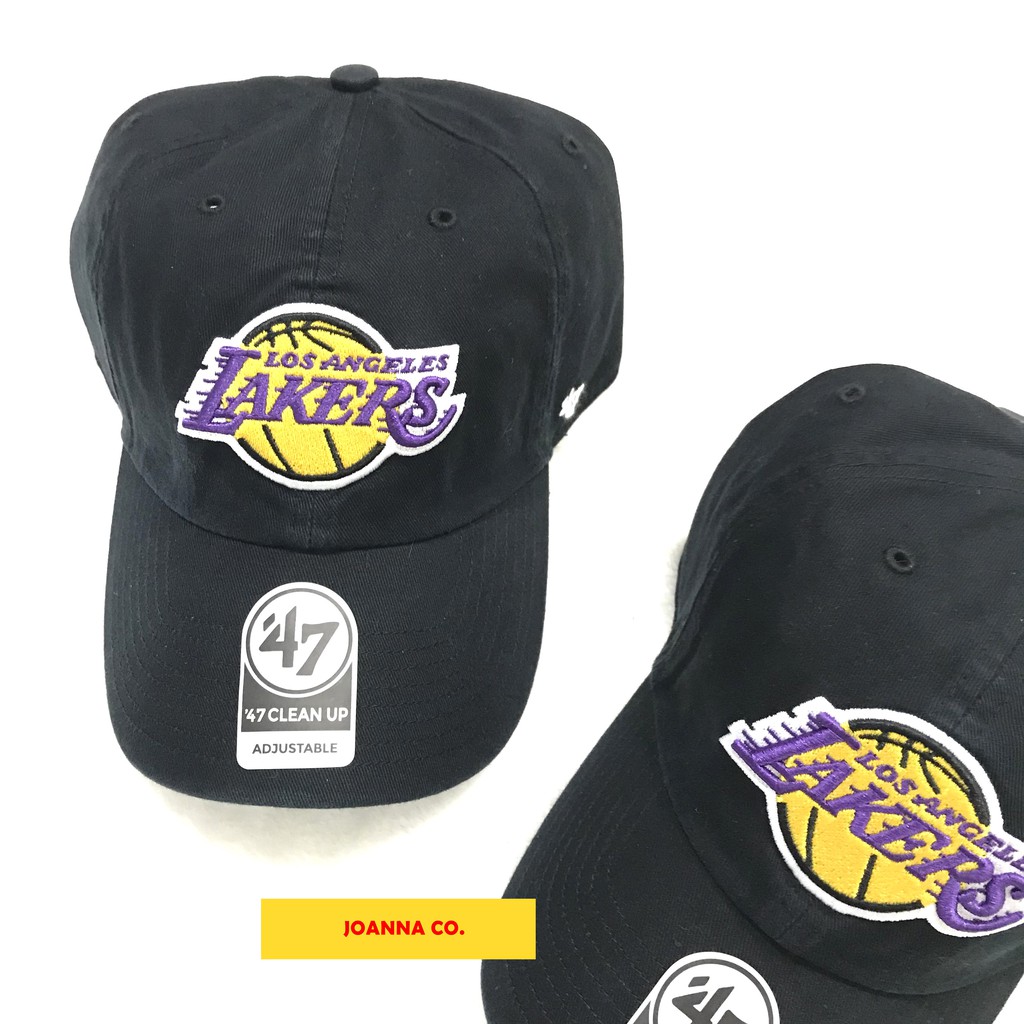 JOANNA💕47BRAND CLEAN UP 老爹帽 老帽 LA 湖人 NBA 鴨舌帽 經典 基本款 LOGO 黑