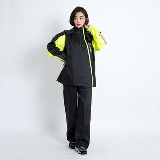 brightday double雙拉鍊斜開兩件式雨衣 螢光 兩件式雨衣 雨衣 斜開拉鍊 雙拉鍊《淘帽屋》