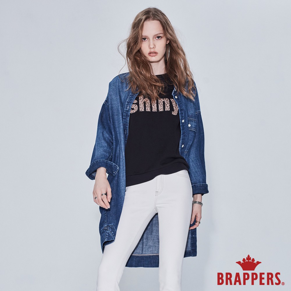 BRAPPERS 女款 長寬版襯衫外套-藍