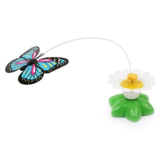 【PetBaby寵物精靈】電動自嗨逗貓玩具 貓咪自嗨玩具 趣味智慧自動旋轉逗貓器 飛舞小鳥蝴蝶繞鮮花貓玩具
