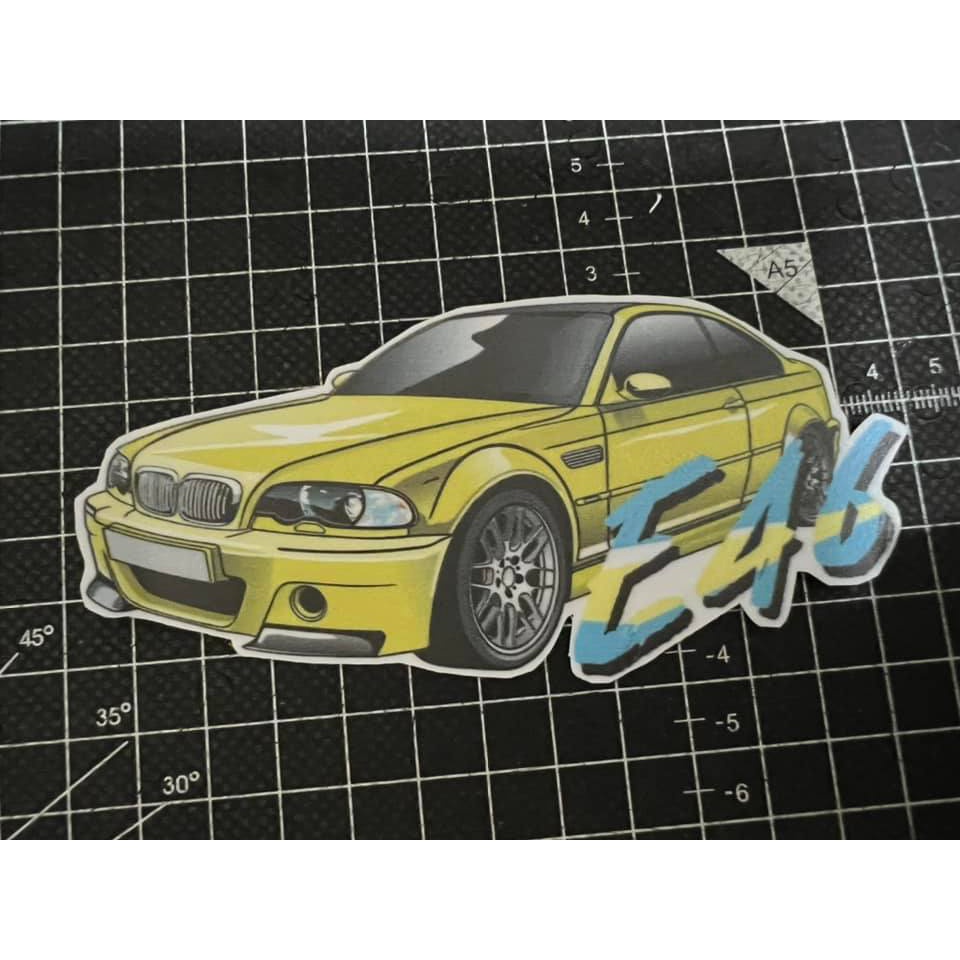 BMW E46 M3防水貼紙 7.5CM X 10CM 下標請告知顏色