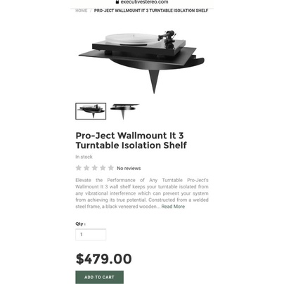 Pro-ject Wallmount It 3 黑膠唱盤避震架.