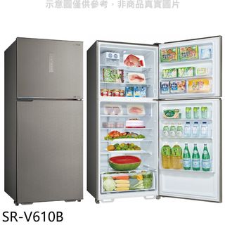 SANLUX台灣三洋606公升雙門變頻冰箱SR-V610B 大型配送