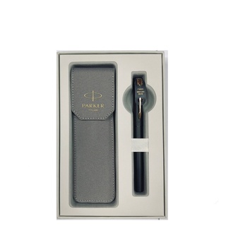 PARKER 禮盒 新威雅XL鋼筆 布筆套＋卡水 黑桿金夾