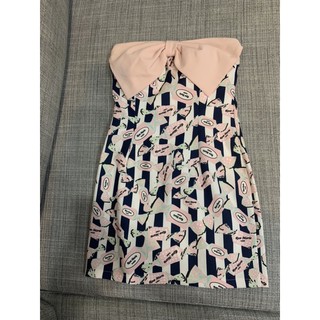 粉紅蝴蝶結包臀洋裝 小禮服 連身裙