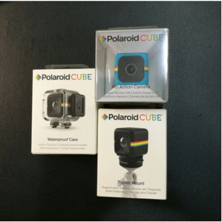 【古俬雜貨】全新Polaroid 寶麗萊 CUBE迷你運動攝影機 骰子相機超值組 防水盒+腳架快拆座