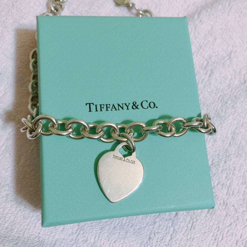 Tiffany &amp; Co. 純銀愛心牌粗項鍊 可當手鍊兩用