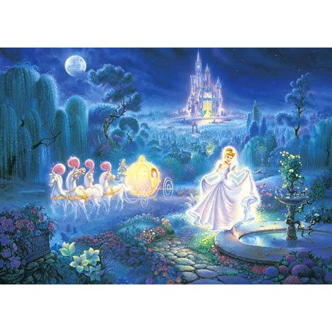 日本正版拼圖．迪士尼 Cinderella 仙杜瑞拉 灰姑娘 公主 500片夜光絕版拼圖，500-415