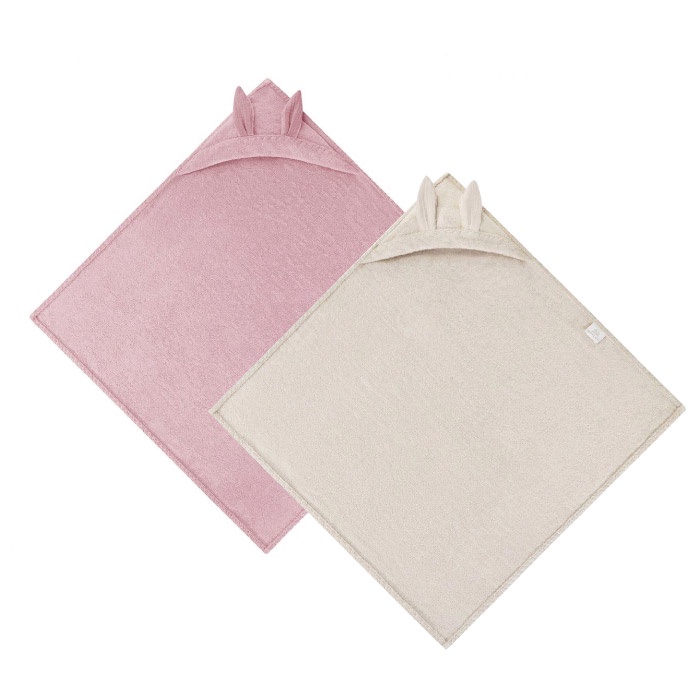 MAYLILY 竹纖兔兔連帽浴巾(2色可選)兒童浴巾|快乾浴巾|竹纖浴巾【麗兒采家】