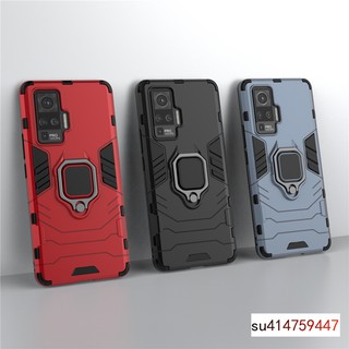 VIVO手機殼 VIVO X50Pro手機殼 VIVO X50 防摔殼 全包防摔四包矽膠軟邊硬殼 車載指環磁吸 桌面支架