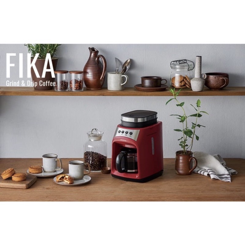 recolte 日本麗克特 FIKA 自動研磨悶蒸咖啡機紅（全新品）