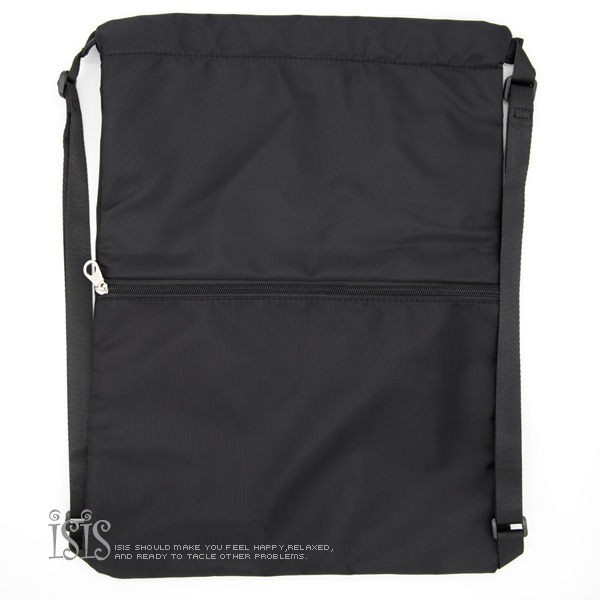 KURO-SHOP黑色 高質感 前口袋  尼龍材質  後背包 側背包