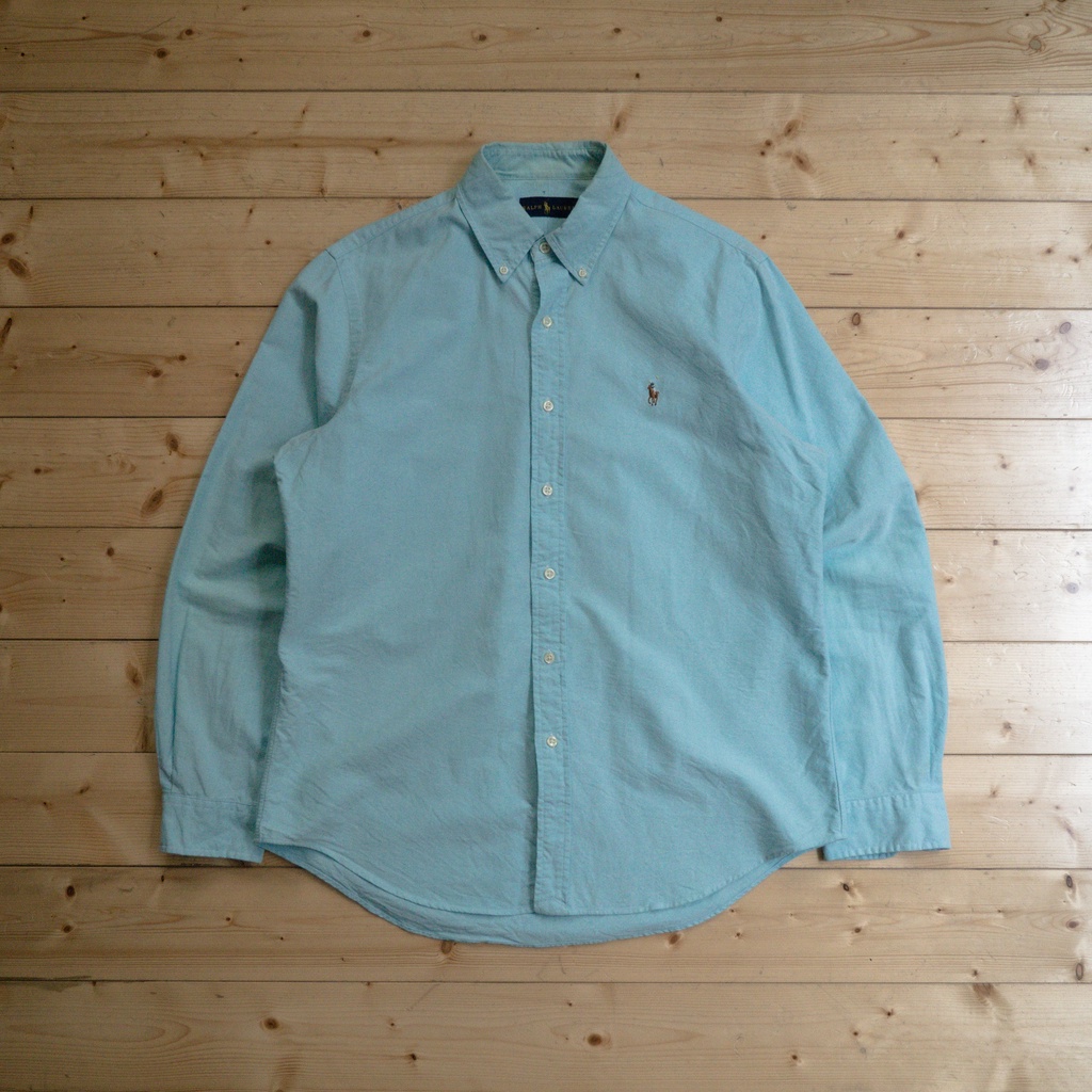 《白木11》 🇺🇸 00s Polo Ralph Lauren OCBD shirt 美國 天藍 扣領 牛津 長袖 襯衫
