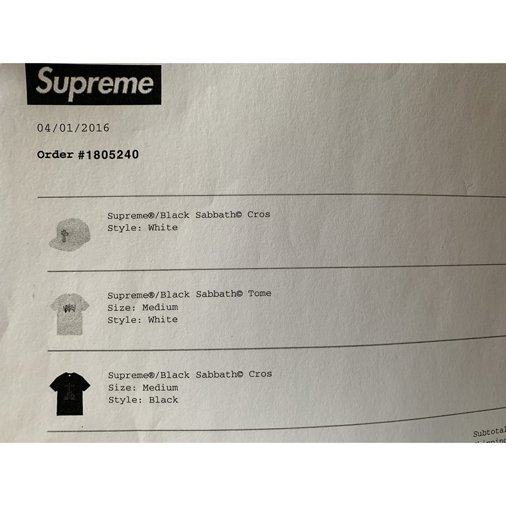 supreme black sabbath cross tee