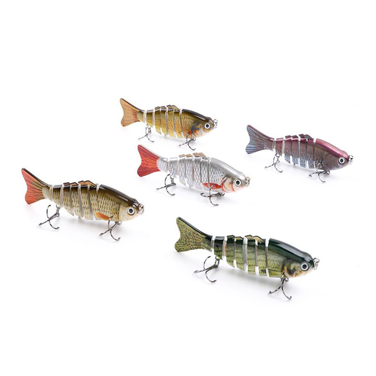 我的多部分模擬栩栩如生的魚餌魚曲柄餌擺動器釣具 蝦皮購物