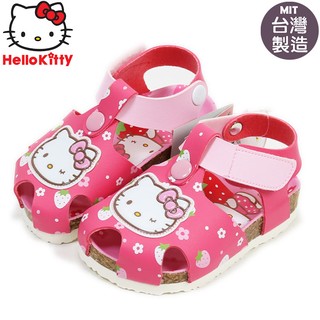 女童鞋/ Hello Kitty 凱蒂貓莓護趾氣墊涼鞋(817926)桃13-19號