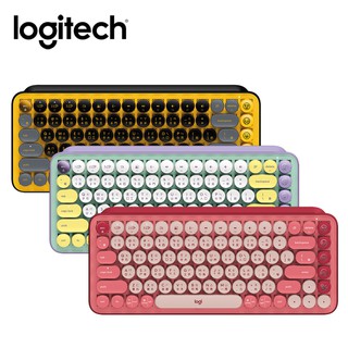 羅技 Pop Keys 無線機械式鍵盤/無線/客製化EMOJI按鍵/中文/茶軸/打字機鍵帽