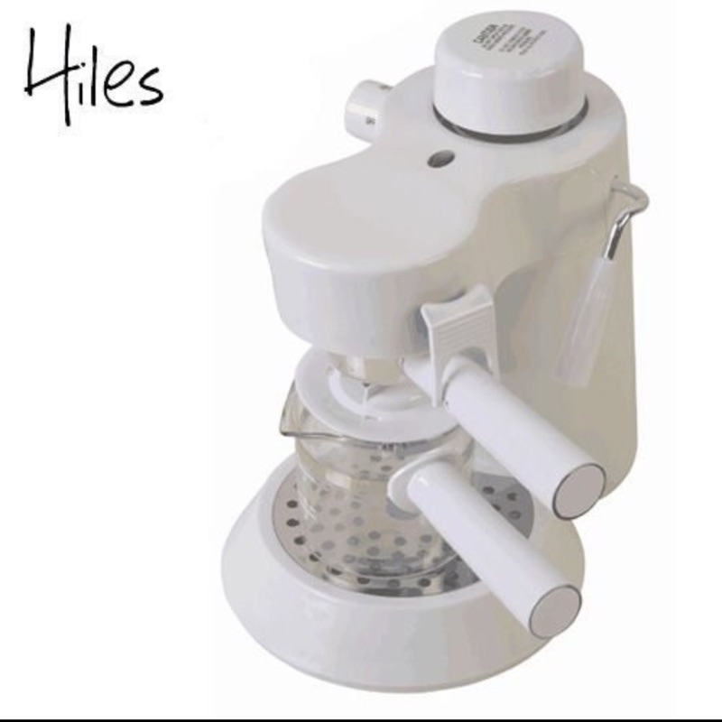 【Hiles】義式高壓蒸氣咖啡機(HE-301)典雅白