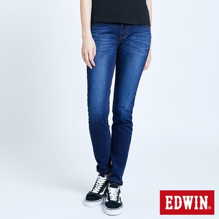 EDWIN 女款 迦績EJ2棉小直筒牛仔褲(酵洗藍)