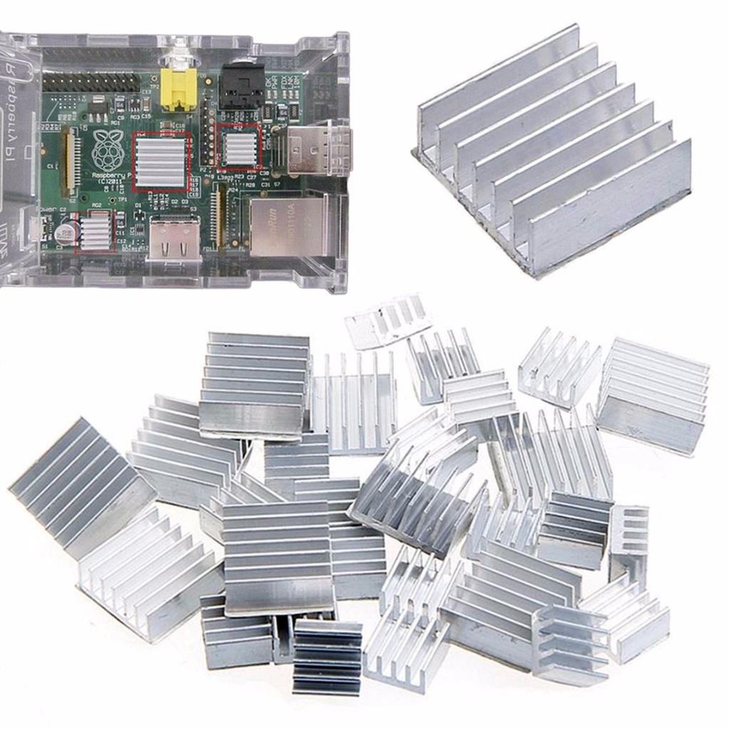 30 件全新 Raspberry Pi 3 散熱器風扇純鋁散熱器用於冷卻 Pi 2