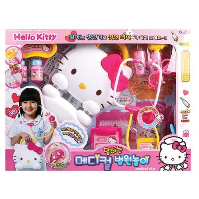 【玩具倉庫】《Hello Kitty》KT造型手提盒醫護組←醫生 護士 角色 扮演 人際 互動 禮物 感覺 統合 家家酒