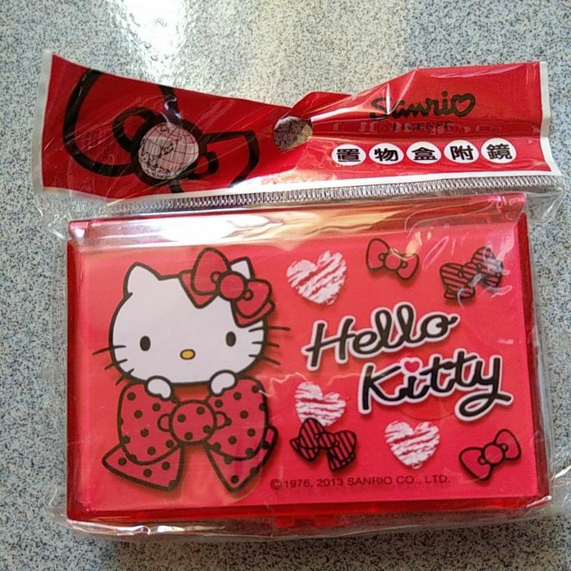 正版 三麗鷗 凱蒂貓 Hello Kitty 置物盒附鏡
