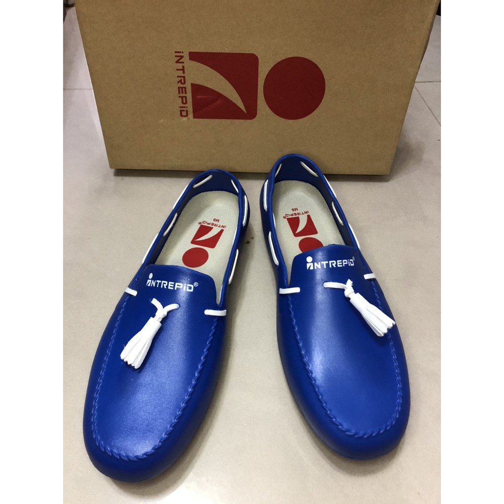 全新 INTREPID 橡膠 藍色 豆豆鞋 雨鞋 US 8 UK 7 EUR 41 26CM 附鞋盒