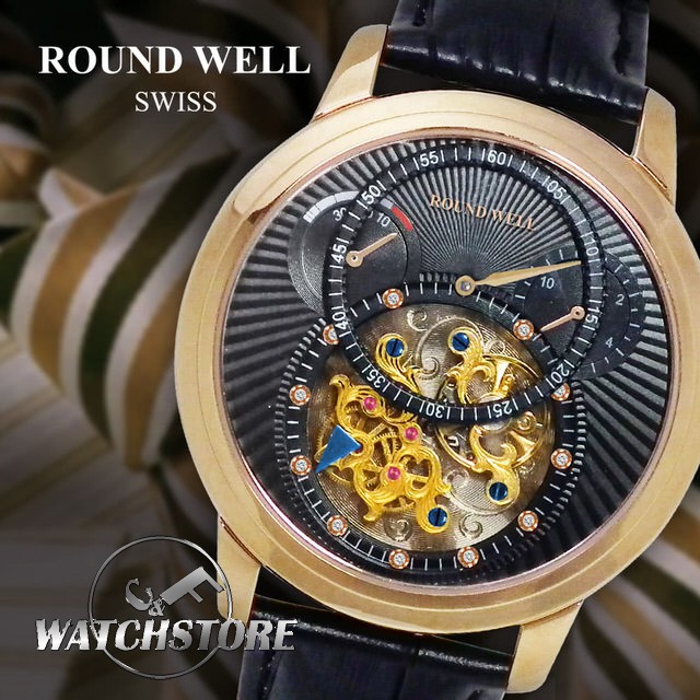 C&amp;F 【瑞士Round Well浪威】王者風範動力儲存真鑽機械腕錶 RW2009